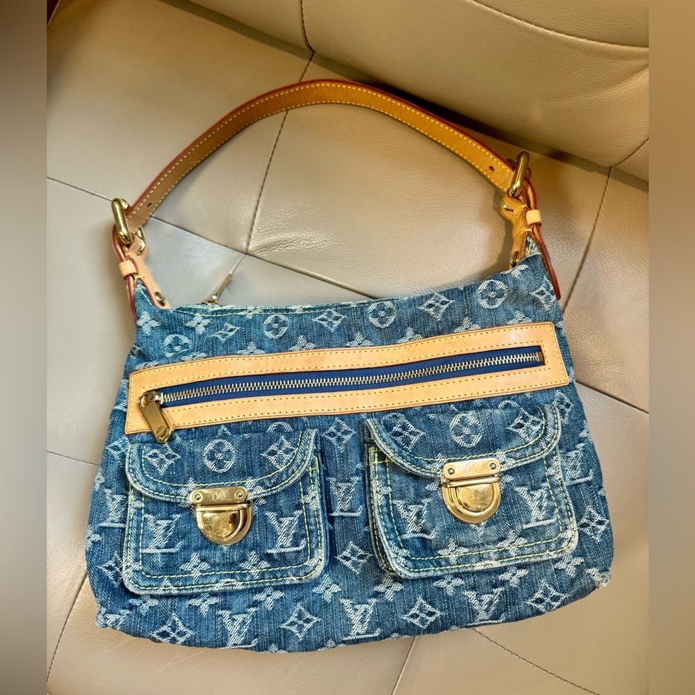 Rare▪️LV Blue Monogram Denim Baggy PM